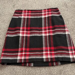 Talbots Plaid Skirt Size 6 Red Black White Classic Tartan Lined Career